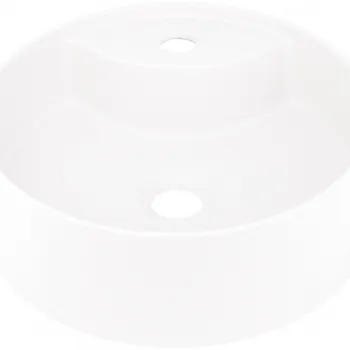 Lavoar pe blat compozit alb Deante Silia cu orificiu baterie, 36 cm imagine