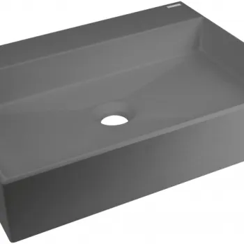 Lavoar pe blat compozit antracit Deante Correo, dreptunghiular, 50 cm imagine