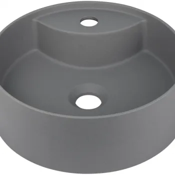 Lavoar pe blat compozit antracit Deante Silia cu orificiu baterie, 36 cm imagine