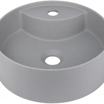 Lavoar pe blat compozit gri Deante Silia cu orificiu baterie, 36 cm imagine