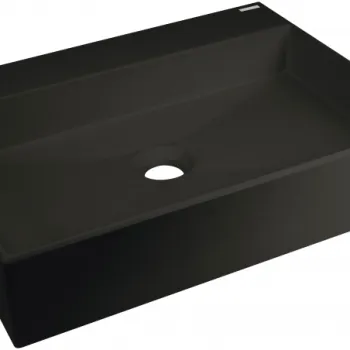 Lavoar pe blat compozit negru Deante Correo, dreptunghiular, 50 cm imagine