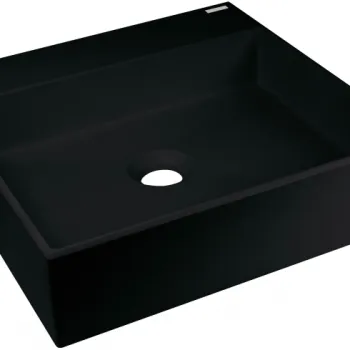 Lavoar pe blat compozit negru Deante Correo, patrat, 40 cm imagine