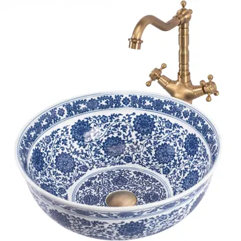 Lavoar pe blat cu model floral, rotund, Rea Bella imagine