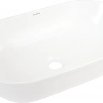 Lavoar pe blat Deante Peonia oval, alb lucios, 50 cm imagine