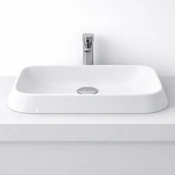 Lavoar pe blat, din compozit lucios, dreptunghiular, 45 x 32 cm, Foglia Opal imagine