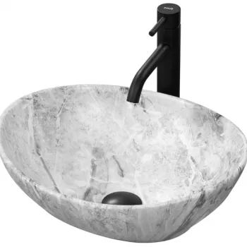 Lavoar pe blat, forma ovala, imitatie piatra, Rea Sofia imagine