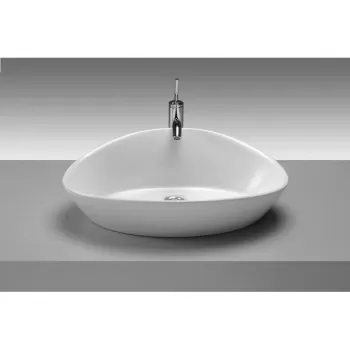 Lavoar pe blat Gala Elipse 63 cm, asimetric, alb imagine