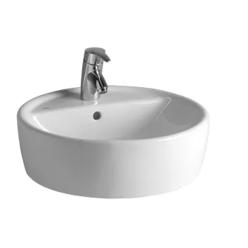 Lavoar pe blat Gala Urban 45 cm, rotund, cu orificiu baterie, alb imagine