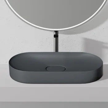 Lavoar pe blat gri mat, oval 71 cm, Rea Iris imagine