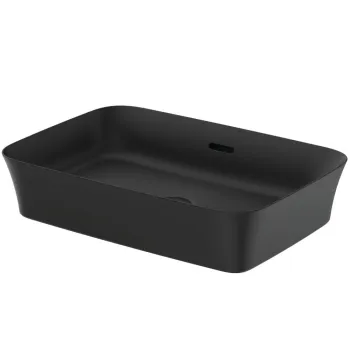 Lavoar pe blat negru mat 55 cm, dreptunghiular, cu preaplin, Ideal Standard Ipalyss imagine