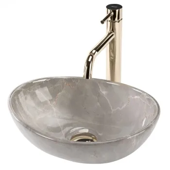 Lavoar pe blat oval, gri piatra, Rea Sofia Mini imagine