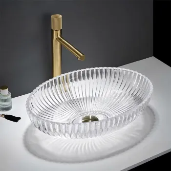 Lavoar pe blat transparent 51 cm, oval, Rea Nicole imagine