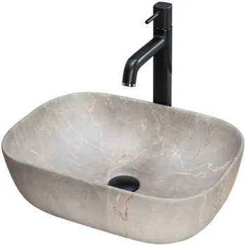Lavoar pentru blat efect piatra 46x33 cm Rea Livia imagine