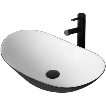 Lavoar pentru blat Rea Royal Black Alb imagine