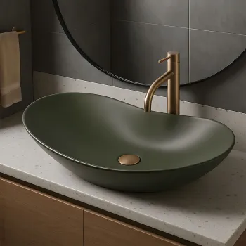 Lavoar pentru blat Rea Royal Olive Matt imagine