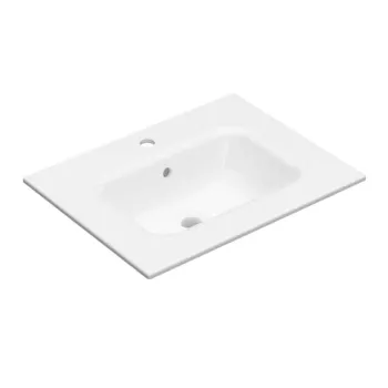 Lavoar pentru mobilier 60 x 46 cm, din ceramica, slim, alb,  Fluminia imagine