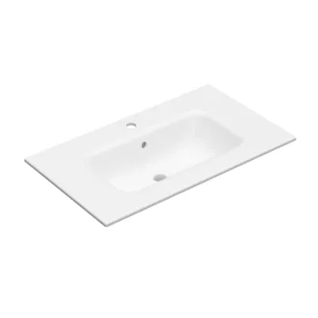 Lavoar pentru mobilier incastrat Fluminia, din ceramica, slim, alb, 80 cm imagine