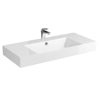 Lavoar suspendat alb 100 cm, dreptunghiular, Cersanit Inverto imagine