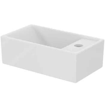 Lavoar suspendat alb 37 cm, dreptunghiular, orificiu baterie stanga, Ideal Standard Tempo imagine