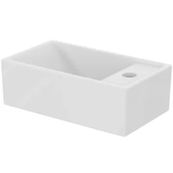 Lavoar suspendat alb 37 cm, dreptunghiular, orificiu baterie stanga, Ideal Standard Tempo imagine