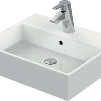 Lavoar suspendat alb 50 cm, dreptunghiular, orificiu baterie si preaplin, Ideal Standard Strada imagine