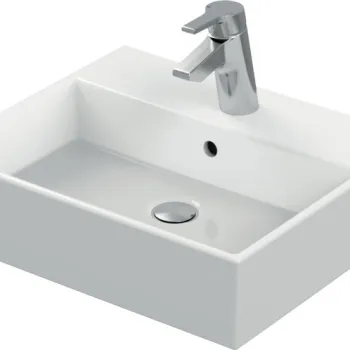 Lavoar suspendat alb 50 cm, dreptunghiular, orificiu baterie si preaplin, Ideal Standard Strada imagine