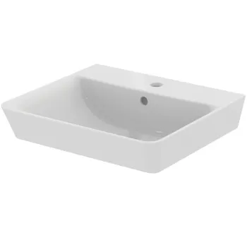 Lavoar suspendat alb 50 cm, orificiu baterie si preaplin, Ideal Standard Connect Air Cube imagine