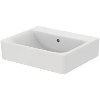 Lavoar suspendat alb 55 cm, dreptunghiular, cu preaplin, Ideal Standard Connect Cube imagine