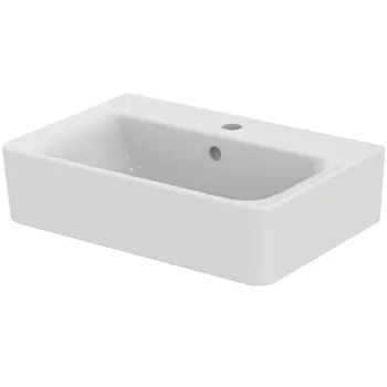 Lavoar suspendat alb 55 cm, orificiu baterie si preaplin, Ideal Standard Connect Space Cube imagine