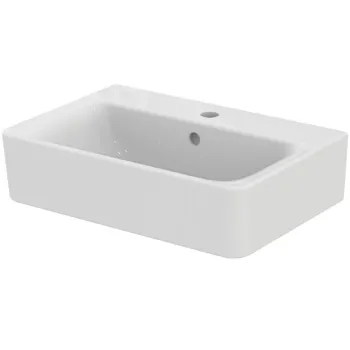 Lavoar suspendat alb 55 cm, orificiu baterie si preaplin, Ideal Standard Connect Space Cube imagine