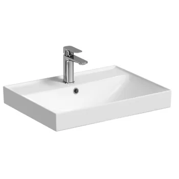 Lavoar suspendat alb 60 cm, dreptunghiular, Cersanit Larga imagine