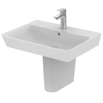 Lavoar suspendat alb 60 cm, dreptunghiular, orificiu baterie si preaplin, Ideal Standard Connect Air imagine