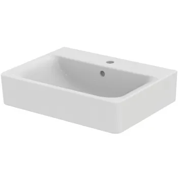 Lavoar suspendat alb 60 cm, dreptunghiular, orificiu baterie si preaplin, Ideal Standard Connect Cube imagine