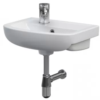 Lavoar suspendat Cersanit Arteco 40 cm, asimetric, alb, orificiu baterie dreapta imagine