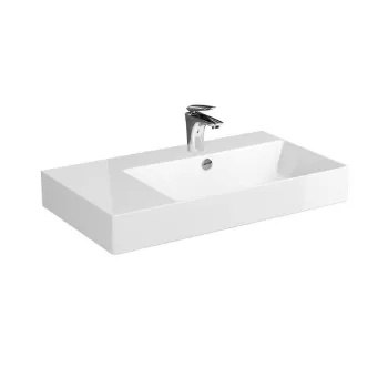 Lavoar suspendat Cersanit Inverto 80 cm, dreptunghiular, alb, dreapta imagine