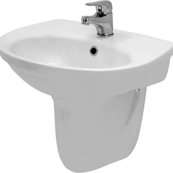 Lavoar suspendat Cersanit Roma New 55 cm, asimetric, alb imagine