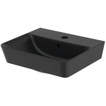 Lavoar suspendat negru mat 40 cm, orificiu baterie si cu preaplin, Ideal Standard Connect Air imagine