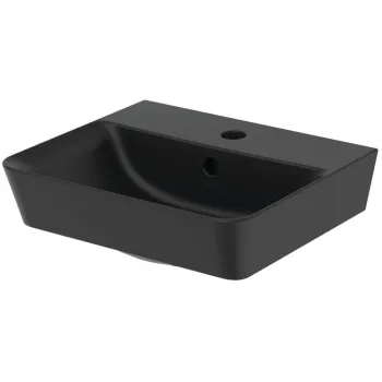 Lavoar suspendat negru mat 40 cm, orificiu baterie si cu preaplin, Ideal Standard Connect Air imagine