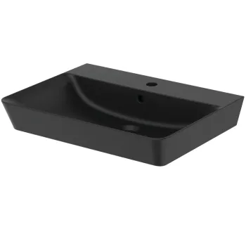 Lavoar suspendat negru mat 60 cm, orificiu baterie si cu preaplin, Ideal Standard Connect Air imagine