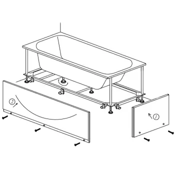 Masca si cadru rigidizare pentru cada 170x75 cm, Kolpasan imagine