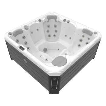 Minipiscina jacuzzi 5 persoane Wellis, alb-lucios, 42 jeturi hidromasaj, WiFi, sistem audio, 200A 200 cm, Wellis Budapest Life Deluxe imagine