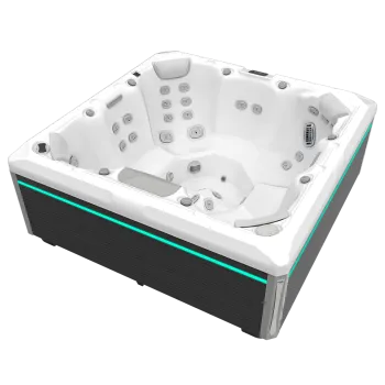 Minipiscina jacuzzi 7 persoane, 46 jeturi hidromasaj, WiFi, sistem audio, pompa caldura inclusa, Wellis Mandala Life Premium imagine
