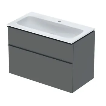 Mobilier baie cu lavoar 90x48 cm, lava mat, 2 sertare, Geberit iCon imagine