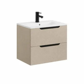 Mobilier baie pentru lavoar 60 cm, almond, finisaj rugos , Fluminia Malta imagine