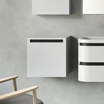 Mobilier baie suspendat cu o usa, 45 cm, alb mat, KolpaSan Vittoria imagine