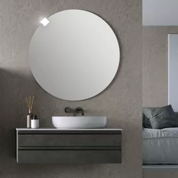 Mobilier baie suspendat dark concrete 100 cm, pentru lavoar pe blat, Alexis Kolpasan imagine