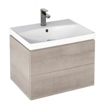 Mobilier baie suspendat pentru lavoar 60 cm cu 2 sertare stejar Cersanit City imagine