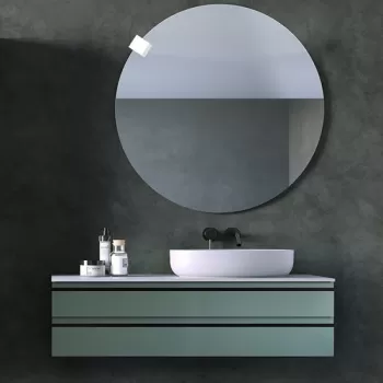 Mobilier baie suspendat verde 120 cm, pentru lavoar pe blat, KolpaSan Alexis imagine