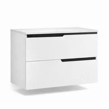 Mobilier cu blat pentru lavoar 80 cm, alb mat,  Fluminia Bari 80 imagine