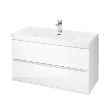 Mobilier lavoar suspendat cu 2 sertare Cersanit, alb, 100 cm, Crea imagine